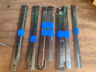 Heavy Duty High Quality Desk Drawer Slides, Set of 4, File Hanger Brackets, for Woodworking or Repair, from Vintage Kimball Executive Desk