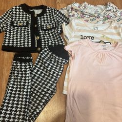Girl’s Two Piece Set And Hello Kitty T-shirt Bundle 7T