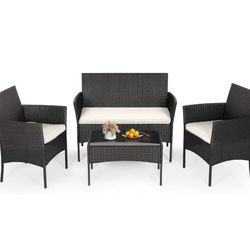 4 Piece Patio Set With Cushion & Pillow