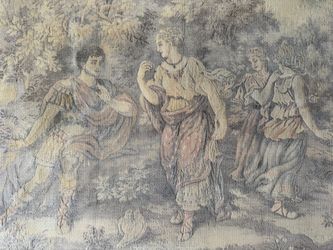 Antique French Tapestry  Roman Love Scene 