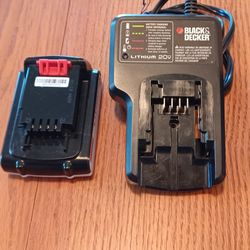 Black & Decker 20 Volt Batteries And Charger