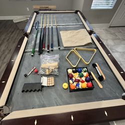 8 Foot Pool Table 3 Piece  Slate. Already disassembled and ready for a new home. If you see it listed it’s still available. We are near Eastern & 215 