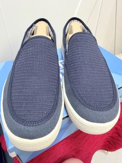 Heydudes Navy Blue Woven Slip-On Shoes