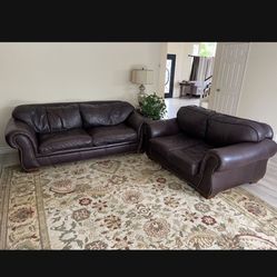 Leather Sofa and Loveseat