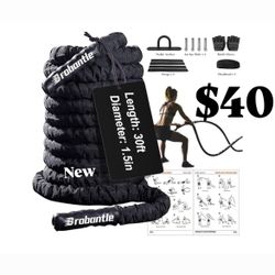 Battle Rope 1.5 Inch Diameter,Pink 30FT Exercise Workout Ropes for Home Gym Heavy Weighted Training Rope for Working Out