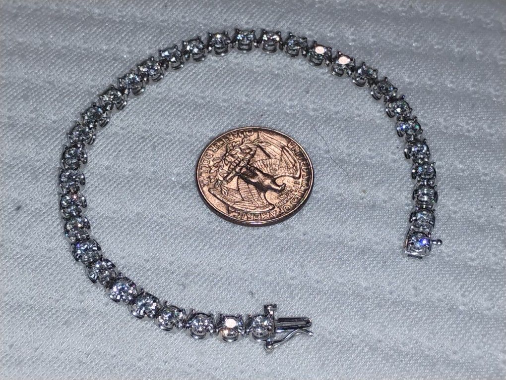 10k White Gold 6 Carats Solitaire Vvs Real Diamonds 