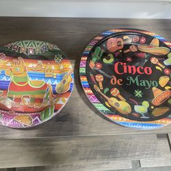 Cinco de Mayo Party Paper Plates Bulk Lot 100 + 9in & 6in