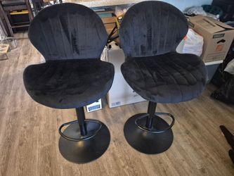 Adjustable swivel bar stools, velvet