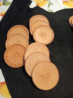 Leather Coasters ... Homemade 