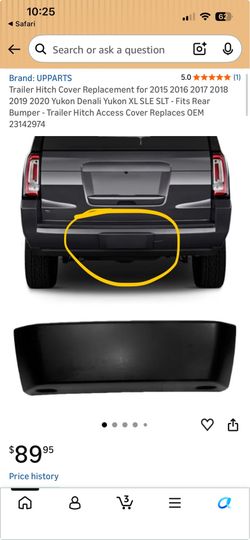 GMC Yukon rear bumper hitch cover
