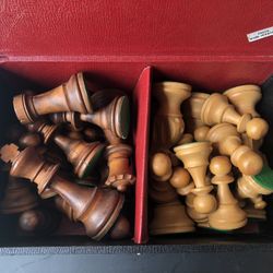 Wood Carved Chess Set/ Made In France