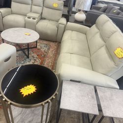 Real Leather Power Sofa And Love Recliners 