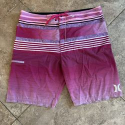 Hurley Phantom Board shorts Boardshorts Swim Trunks Pink Striped Size 38