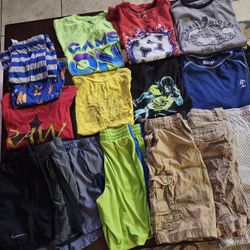 14/16 BOYS LOT OF CLOTHES 16 PCS SHORTS, ATHLETIC, SHORT SLEEVES, PAJAMAS, SWIM, NIKE, ADIDAS, BANANA REPUBLIC