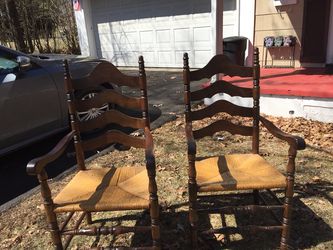 2 Kitchen Chairs with Cane Seats.
