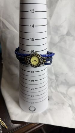 Vintage Style Blue Braided Leather Watch