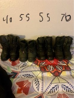 Black Tactical Work Boots – 4 Pairs