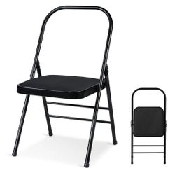 Yoga Auxiliary Chair Backless Yoga Chair Portable Folding Yoga Chair with Non-Slip Feet Covers for Flexibility and Strength Training
