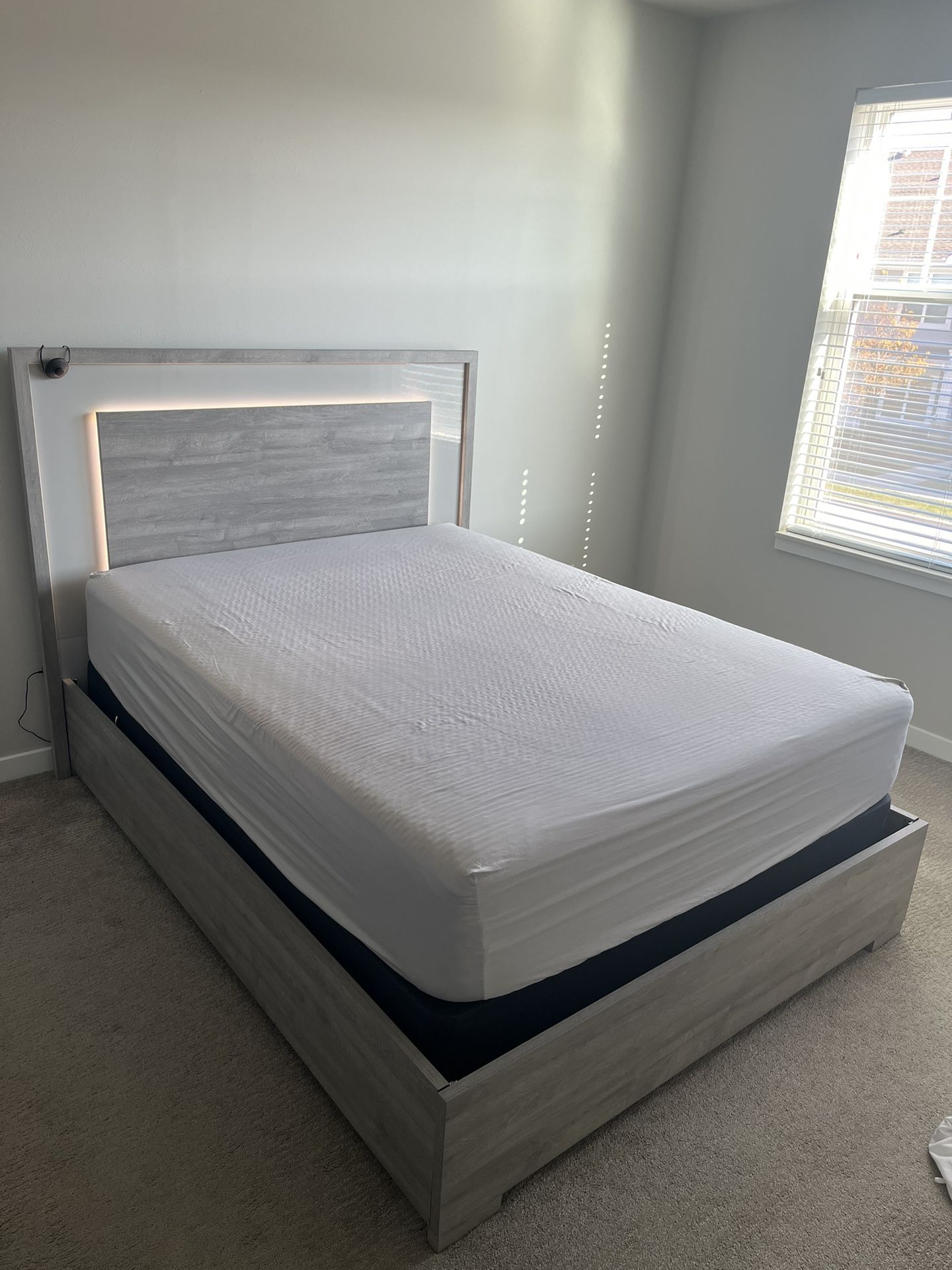 Queen Bed Frame and Mattress
