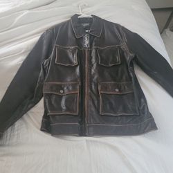 Lucky Brand Leather Jacket  New
