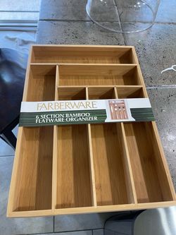 Farberware 6 Section Bamboo Flatware Organizer