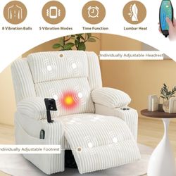 Swivel recliner with heat & massage 