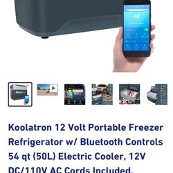 Koolatron 12 Volt Portable Freezer Refrigerator w/ Bluetooth Controls