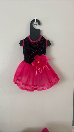 Pink/Black Dog Dress with Rhinestones