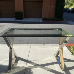 Pottery Barn Glass And Metal Desk