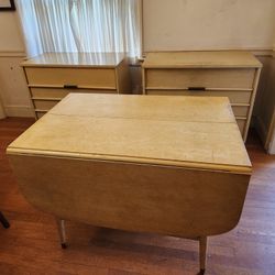 Dining Table - Drop Leaf Table - with 2 Side Tables