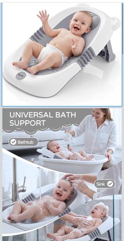 🔥Brand new 🔥 Baby Bath Support Foldable Baby Bathtub Bath Tub for Newborn Infant Baby Bath Seat with Non-Slip Suction Cup 0-6 Months Infant Essentia