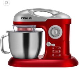 Stand Mixer, COKLAI Electric Mixer, Tilt-Head Dough Mixer with 7.3-Quart Stainless Steel Bowl, Dough Hook, Flat...