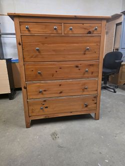Modern Rustic Style Large 6 Drawer Tallboy Dresser