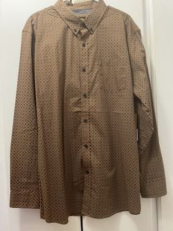 Lee Button Up Dress Shirt 2XL Men’s Brown Brand New