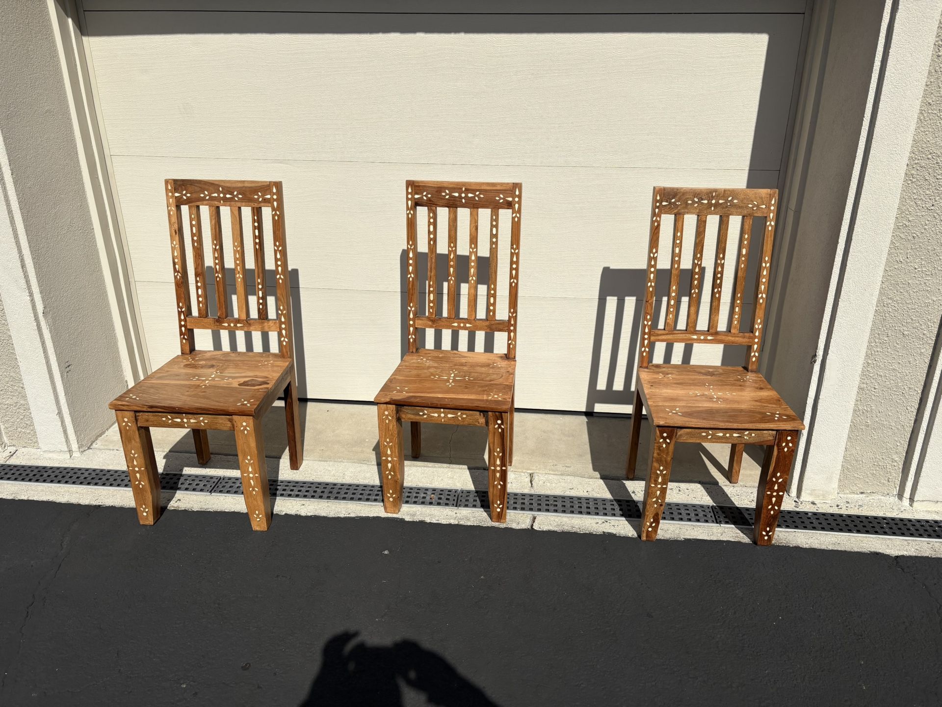 Set Of Solid Wood Chairs TWO AVAILABLE 