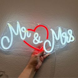 Mr & Mrs LED sign