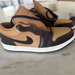 Size 10 Men Jordan 1 Low Brown Tan 