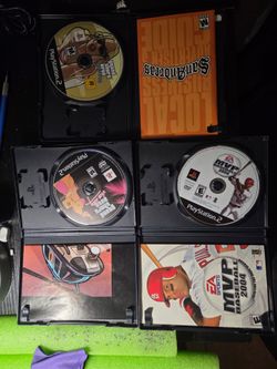 ps2 games geand theft auto vice city, grand theft auto san andreas, mvp bease ball 2004