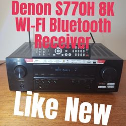 Denon AVR S750H  7.2 Channel HomeTheater 4K Receiver Bluetooth AVR With eARC Remote Wi-Fi Heos Apple Airplay Phono