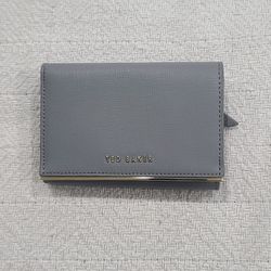 Ted Baker Flap Card Coin Wallet Gold Detailed