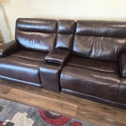 Vance Zero Gravity Leather Recliners with Console