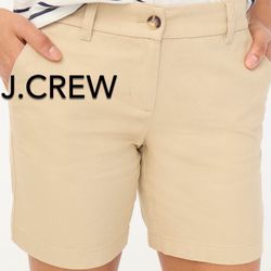 🌞(NEW) (3 SIZES AVAILABLE) WOMEN’S J.CREW FACTORY KHAKI 7” INSEAM CLASSIC CHINO SHORT - SIZES: 8 (MEDIUM), 10 (MEDIUM) AND 14 (LARGE)🌞