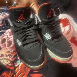 Nike Air Jordan 4 Black Red Sneakers