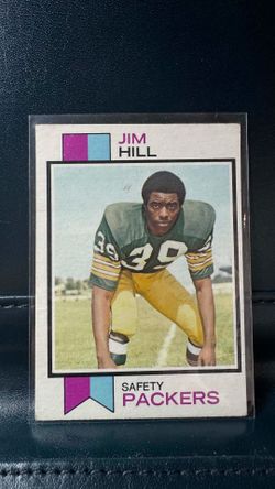 1973 Topps Jim Hill (#263) football card featuring the safety for the Green Bay Packers.