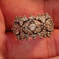 925.Silver Cocktail Cluster Ring 
