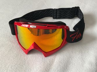 Feoie Motocross Goggles Red Mirrored Lens