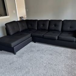 😍Black Friday!🍁 Brand New Black Fabric L Shape Section Sofa | Pay After Delivery 🚚 