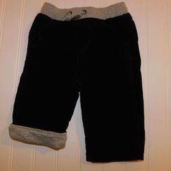 Hanna Andersson Baby Boys 60 3-6 Months Black Corduroy Jersey Lined Winter Pants