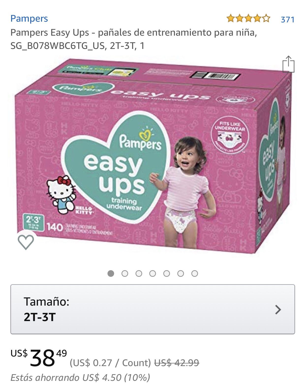 Pampers easy ups 140 & Huggies pull-Ups 124 (2T-3T). .... 2x 55 dólares
