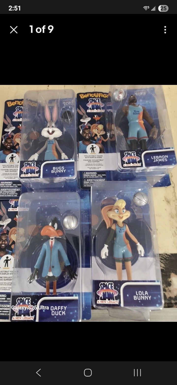 BENDYFIGS Spacejam LEBRON, Bugs, Lola, Daffy